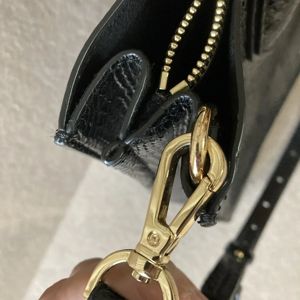 MICHAEL KORS Mercer Large Convertible‎ Black Genuine Snakeskin Tote Shoulder Bag